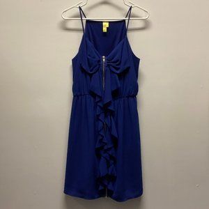 Royal Blue Ruffle Front Dress